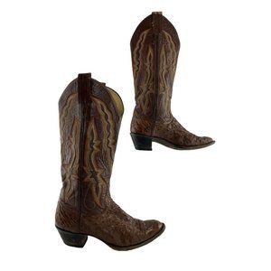 Ladies Ryon's Brown Smooth Quill Ostrich Round Toe Western Boots Size 6 B